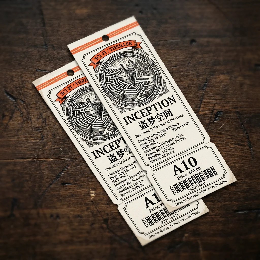 复古电影票据