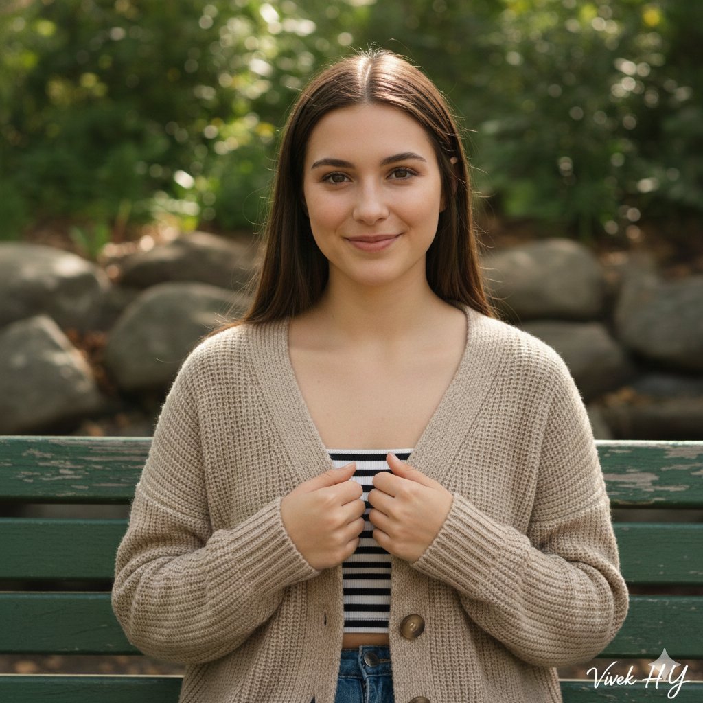 Google Gemini Nano banana Pro 拍摄的年轻女性微笑照