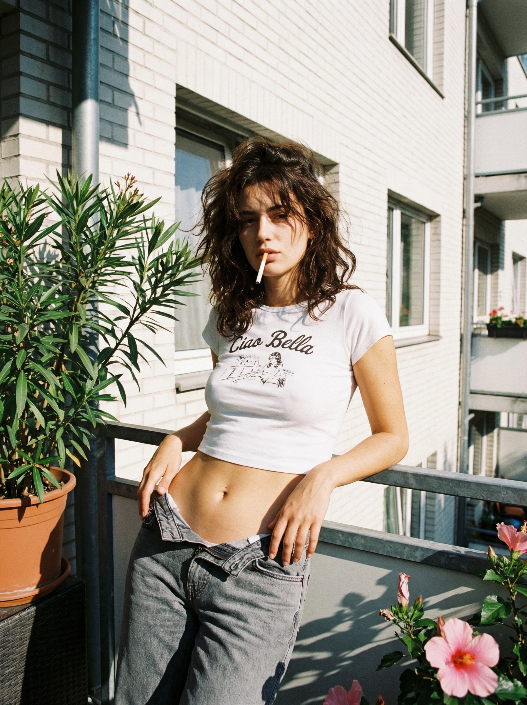 都市阳台上的非正式肖像