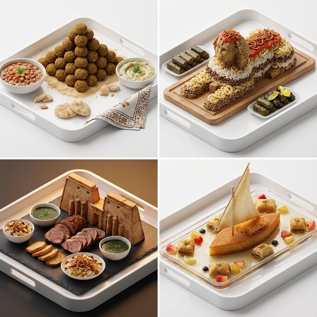 埃及风格的微型食物景观