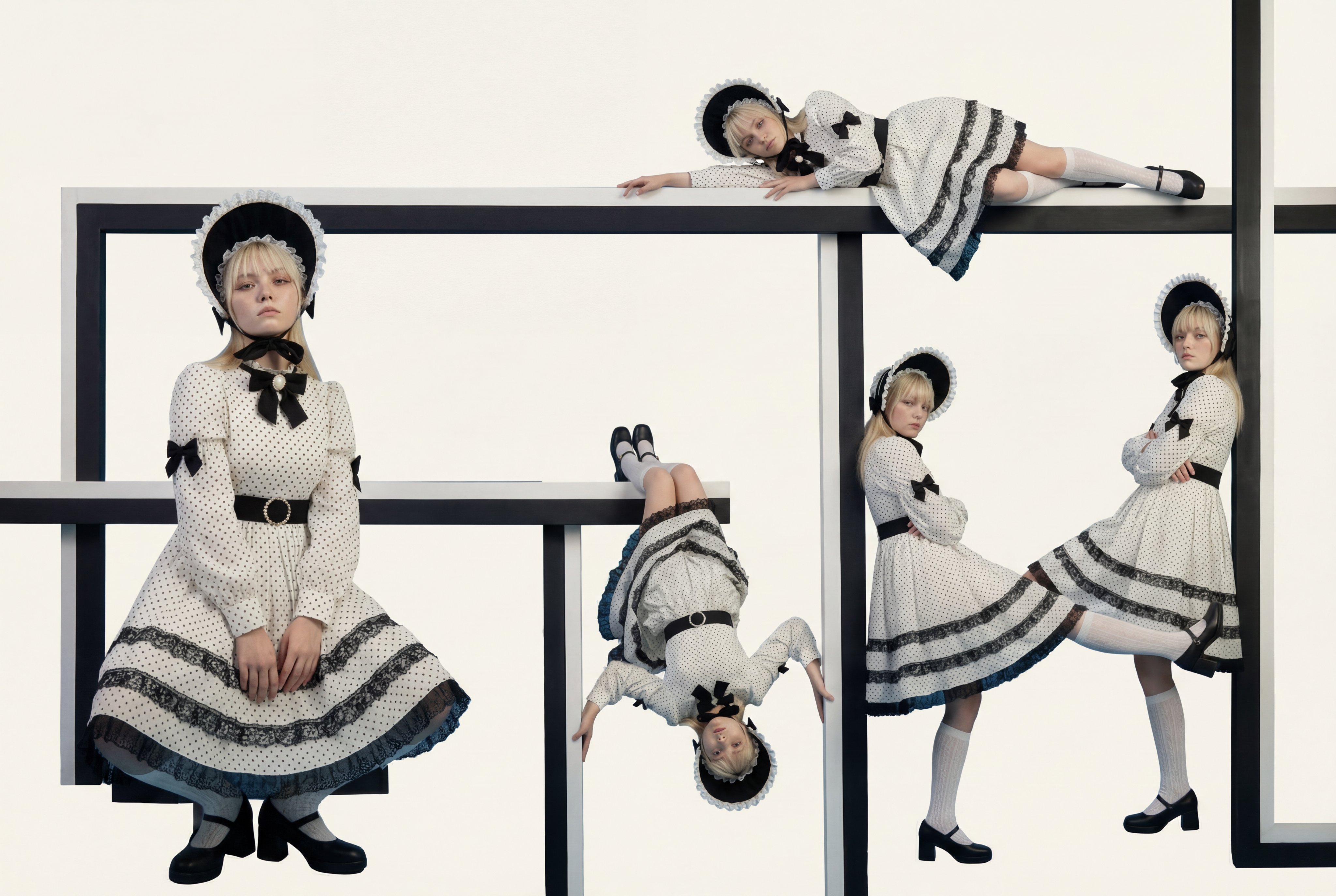 Nano Banana Pro 4種ポーズデジタルファッションコラージュ