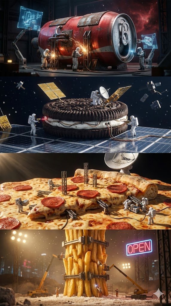 太空科幻硬核工业风食品结合