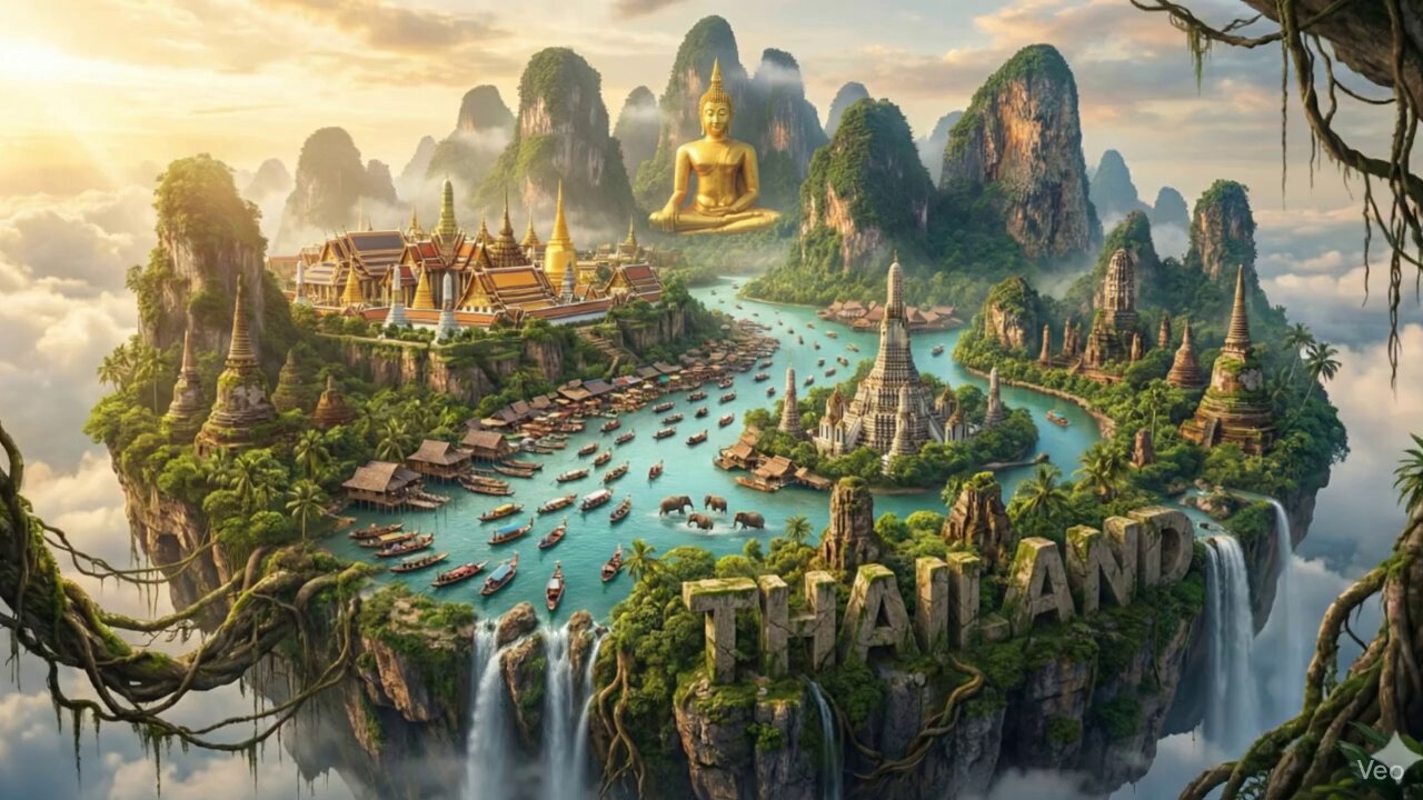 天空之城：融合多国景观的奇幻漂浮岛