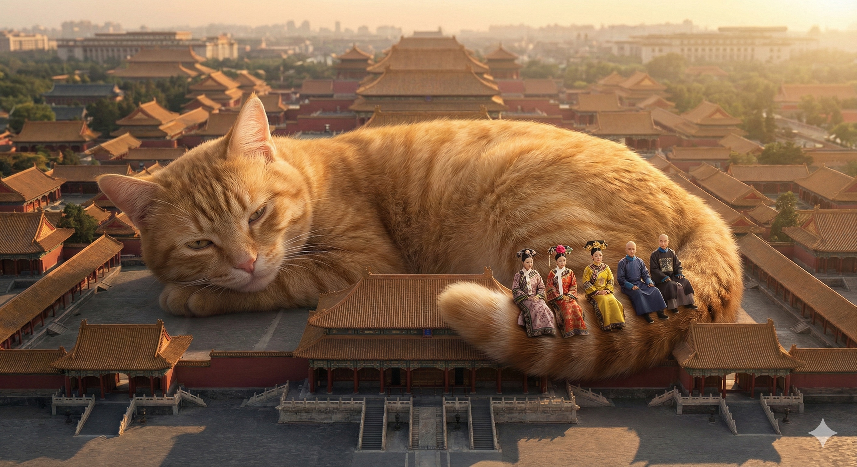 故宫的橘猫&mdash;&mdash;疲惫的他和身边的人