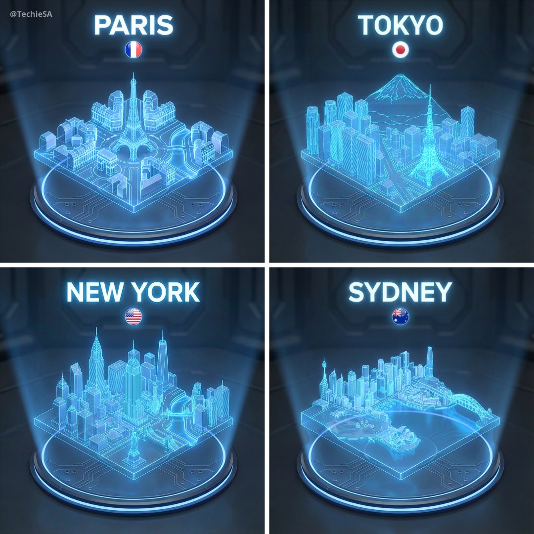 NANO BANANA PRO的3D全息城市