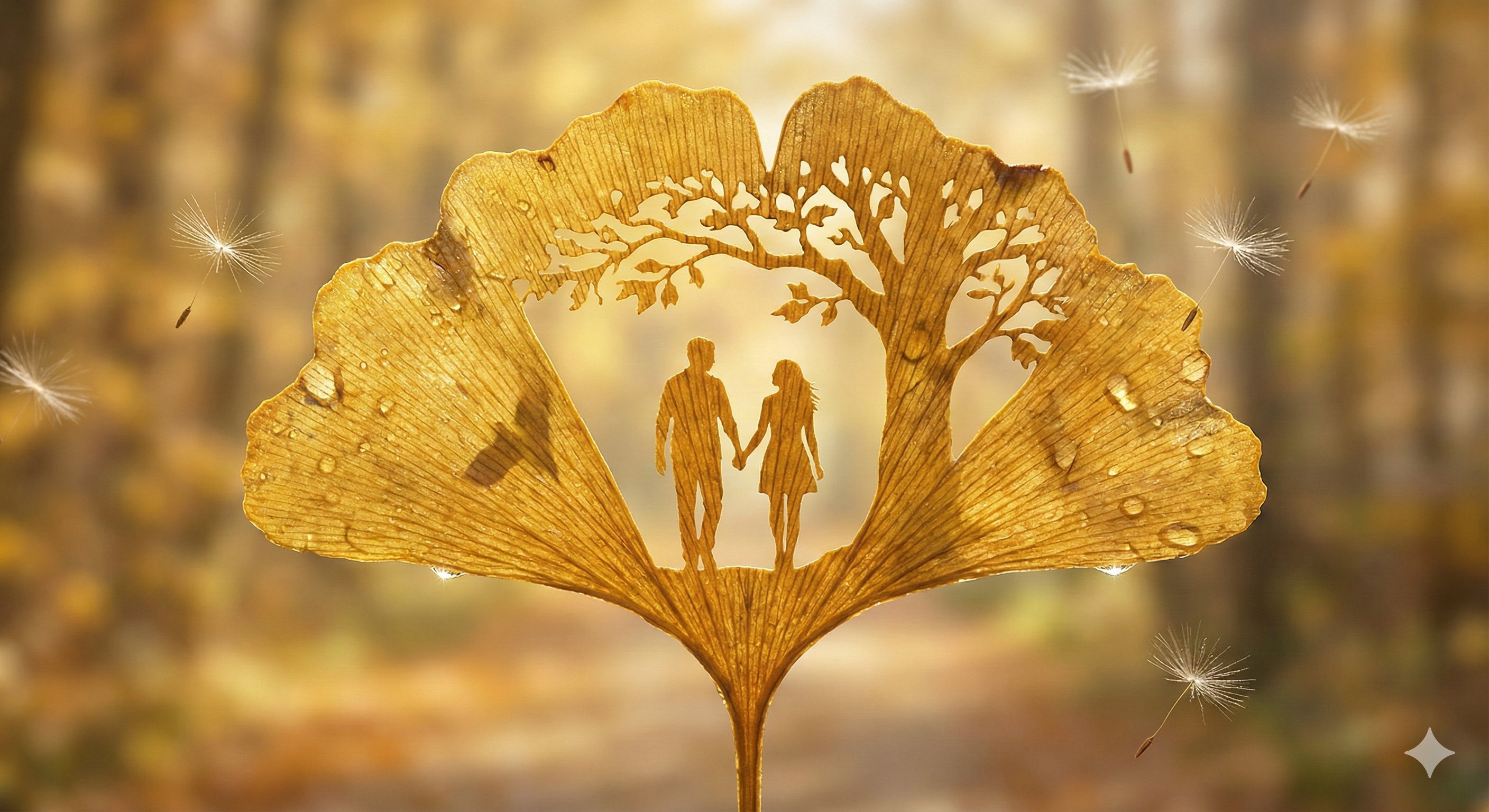 树叶剪纸艺术场景