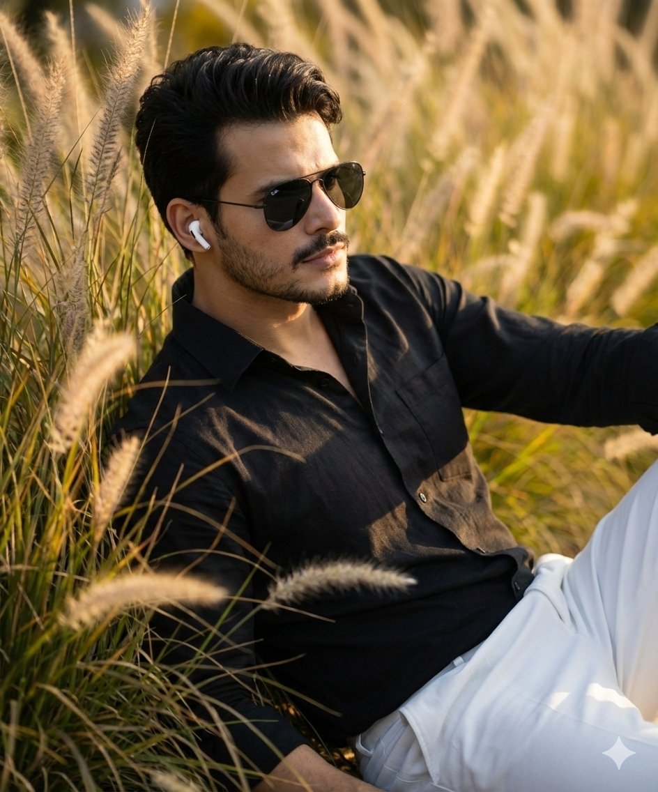 草地上的单色氛围