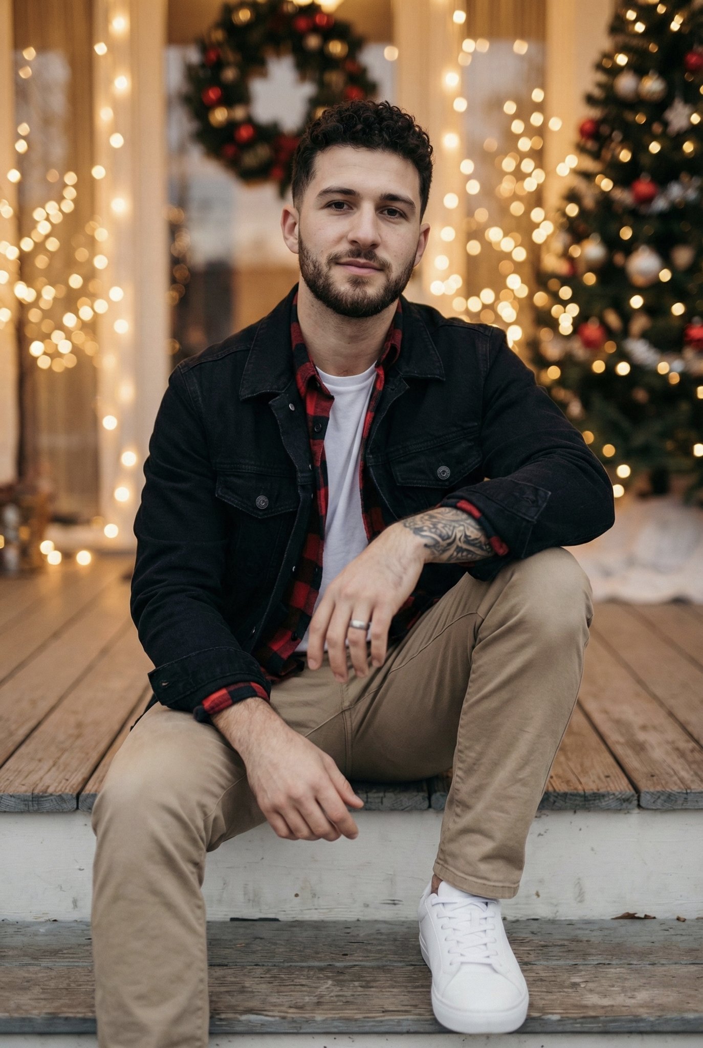 黑牛仔外套肖像