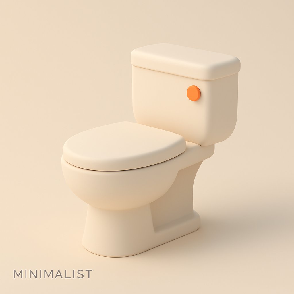 极简主义3D插画马桶