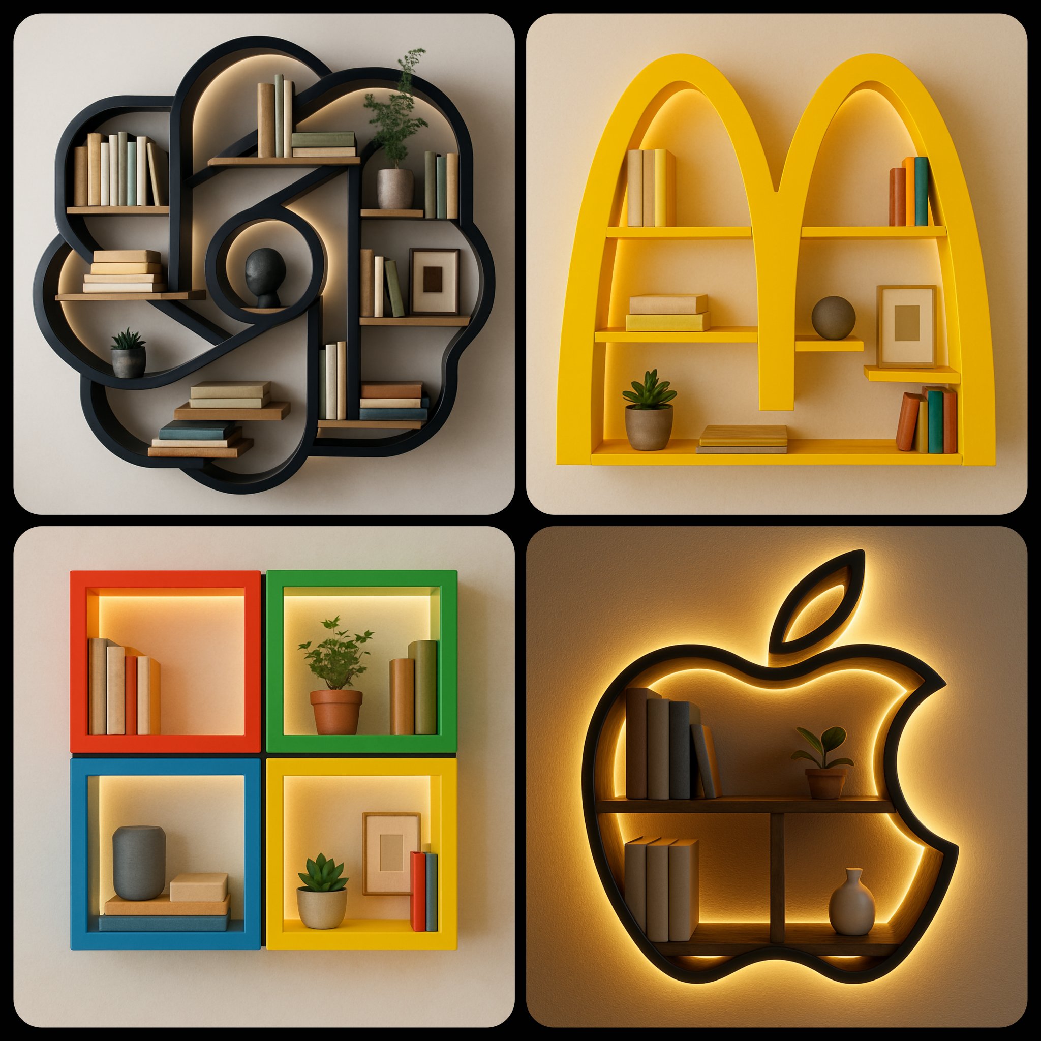 灵感来源于品牌标志的现代书架