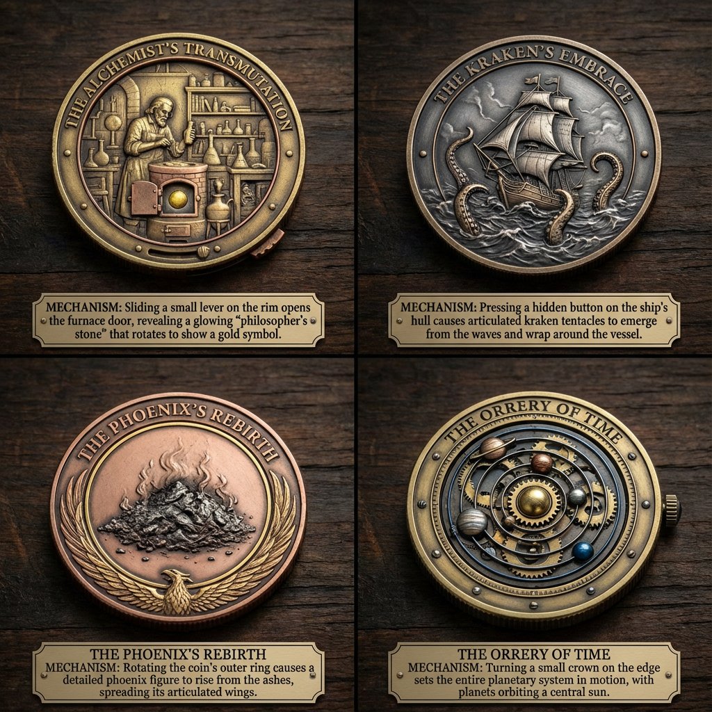 仿罗马&middot;布特恩风格机械艺术币