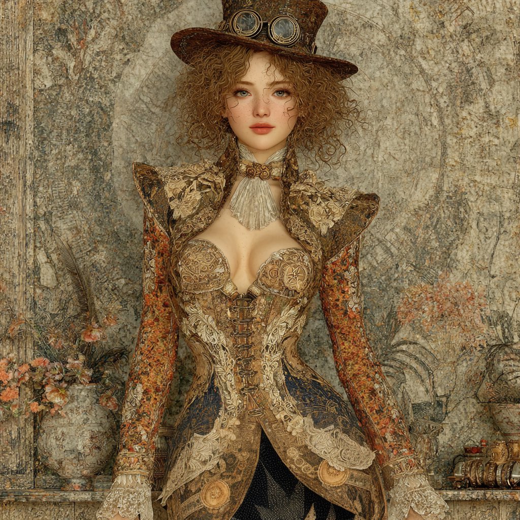 蒸汽朋克维多利亚时代的美女