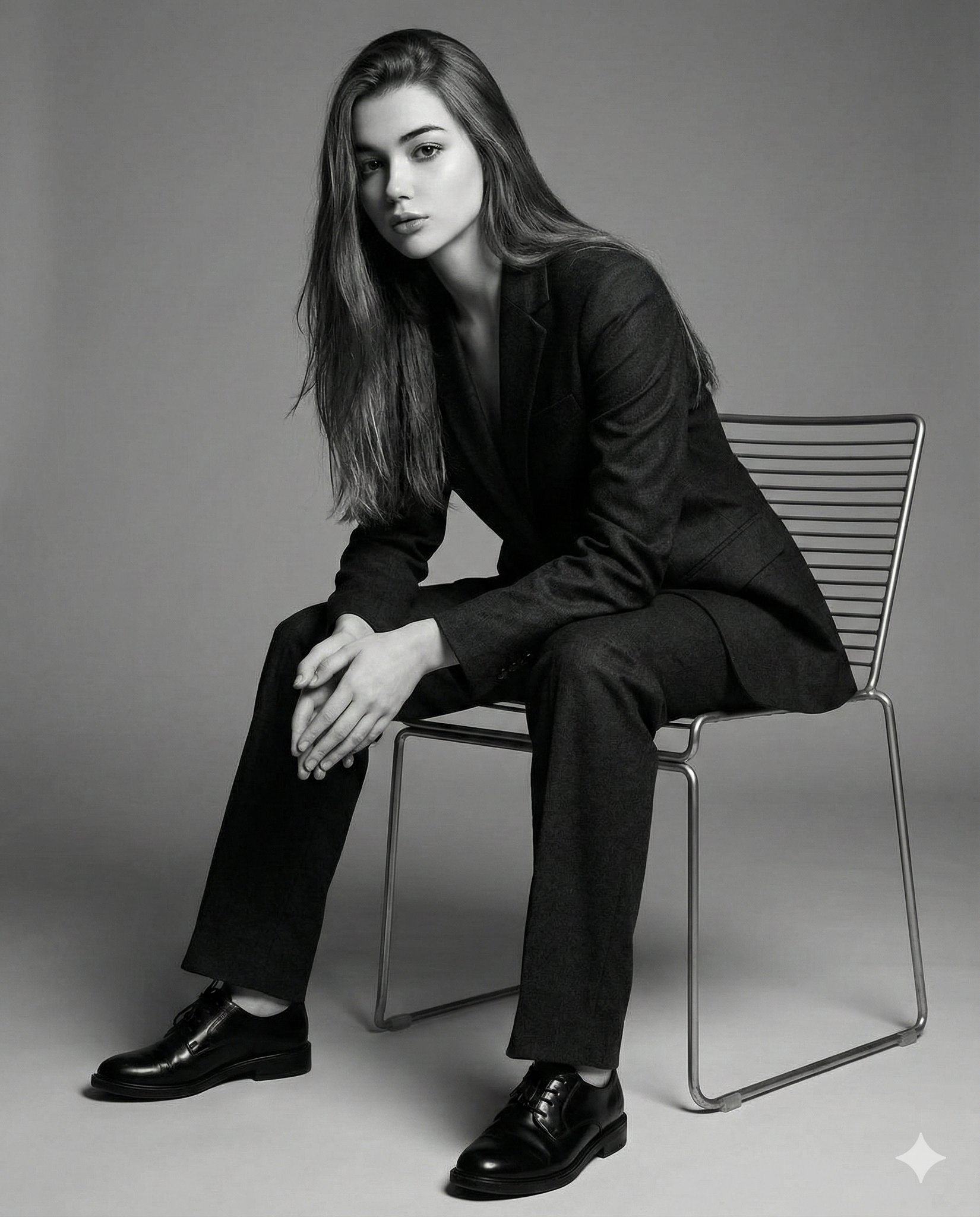 时尚简约黑白女性肖像