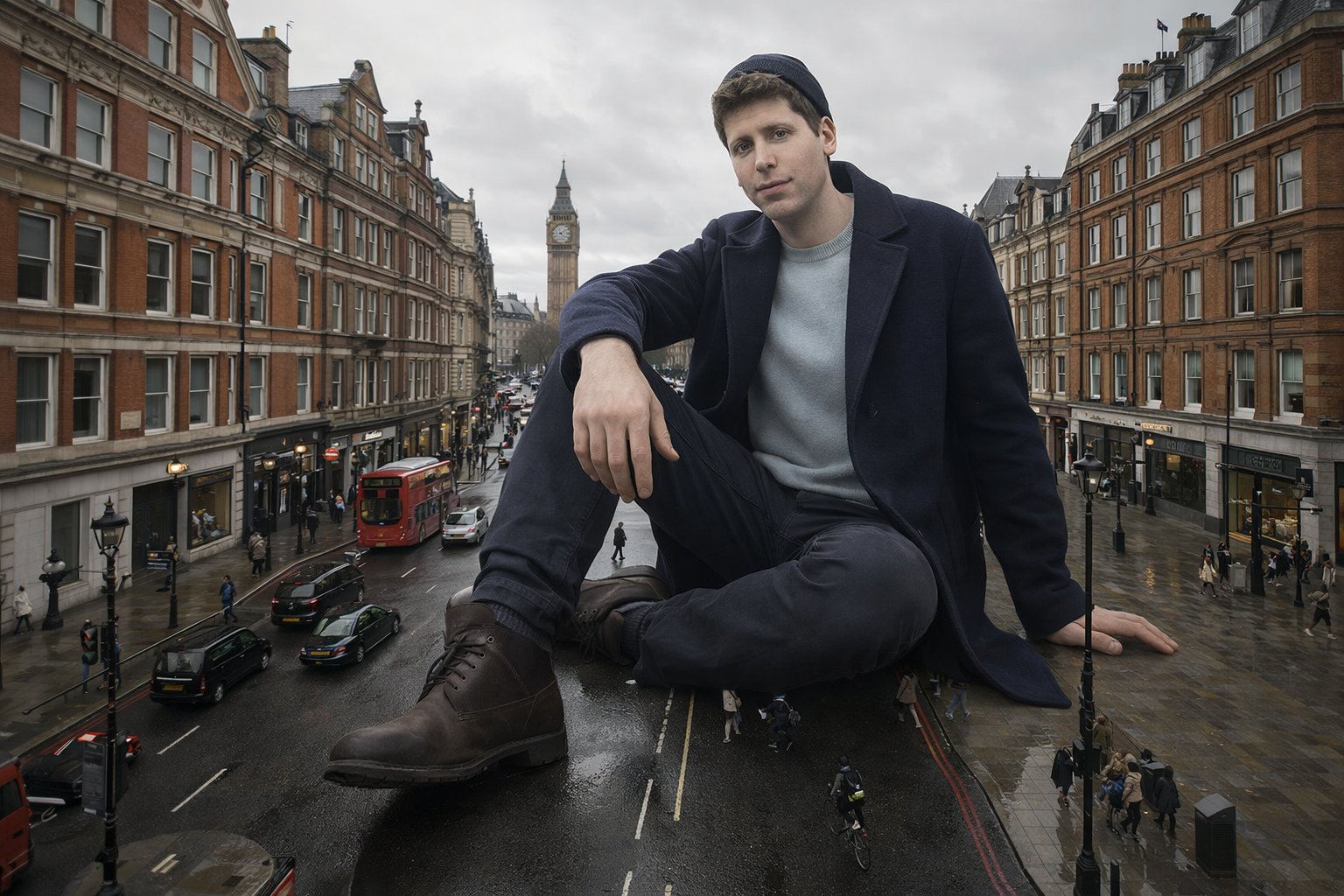 伦敦街头巨人之影