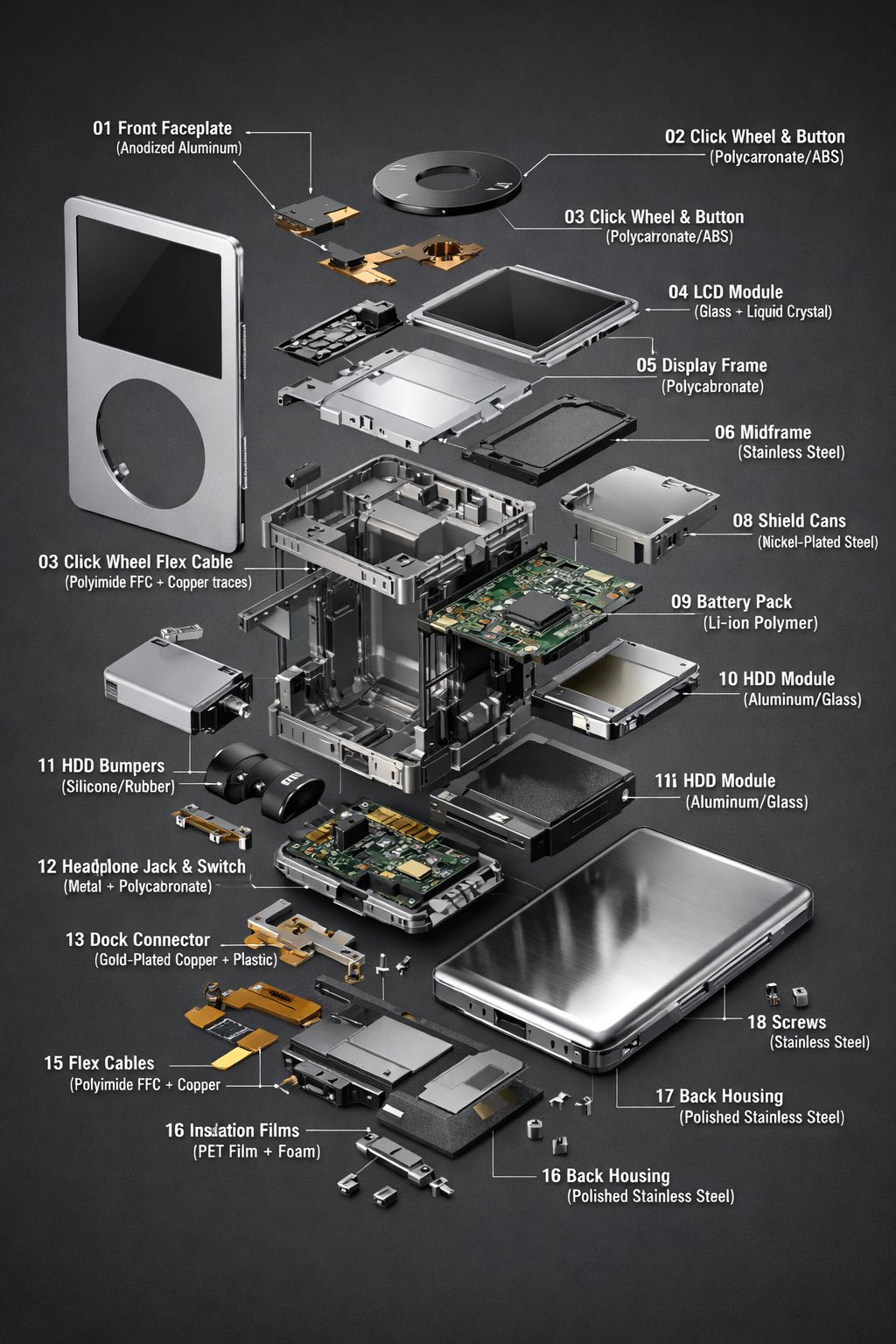 iPod Classic 解体图