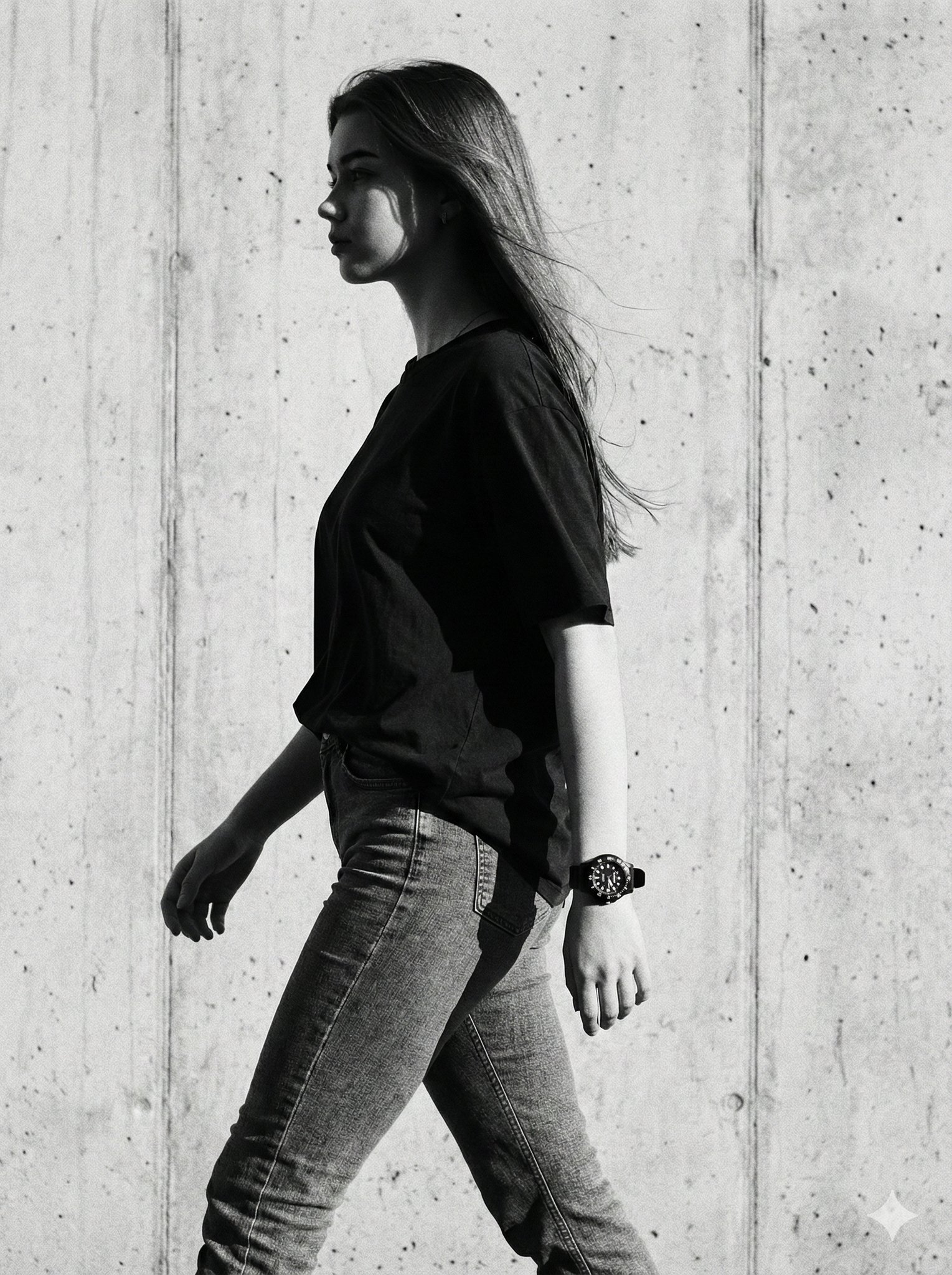 现代时尚黑白人像