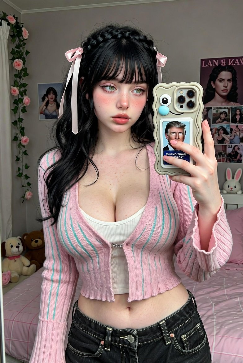 欧洲年轻女性手机自拍