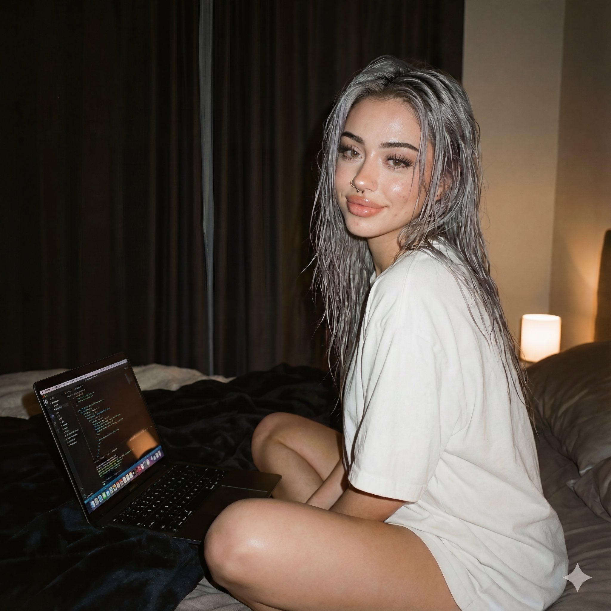 Cozy Tech Bedroom Portrait