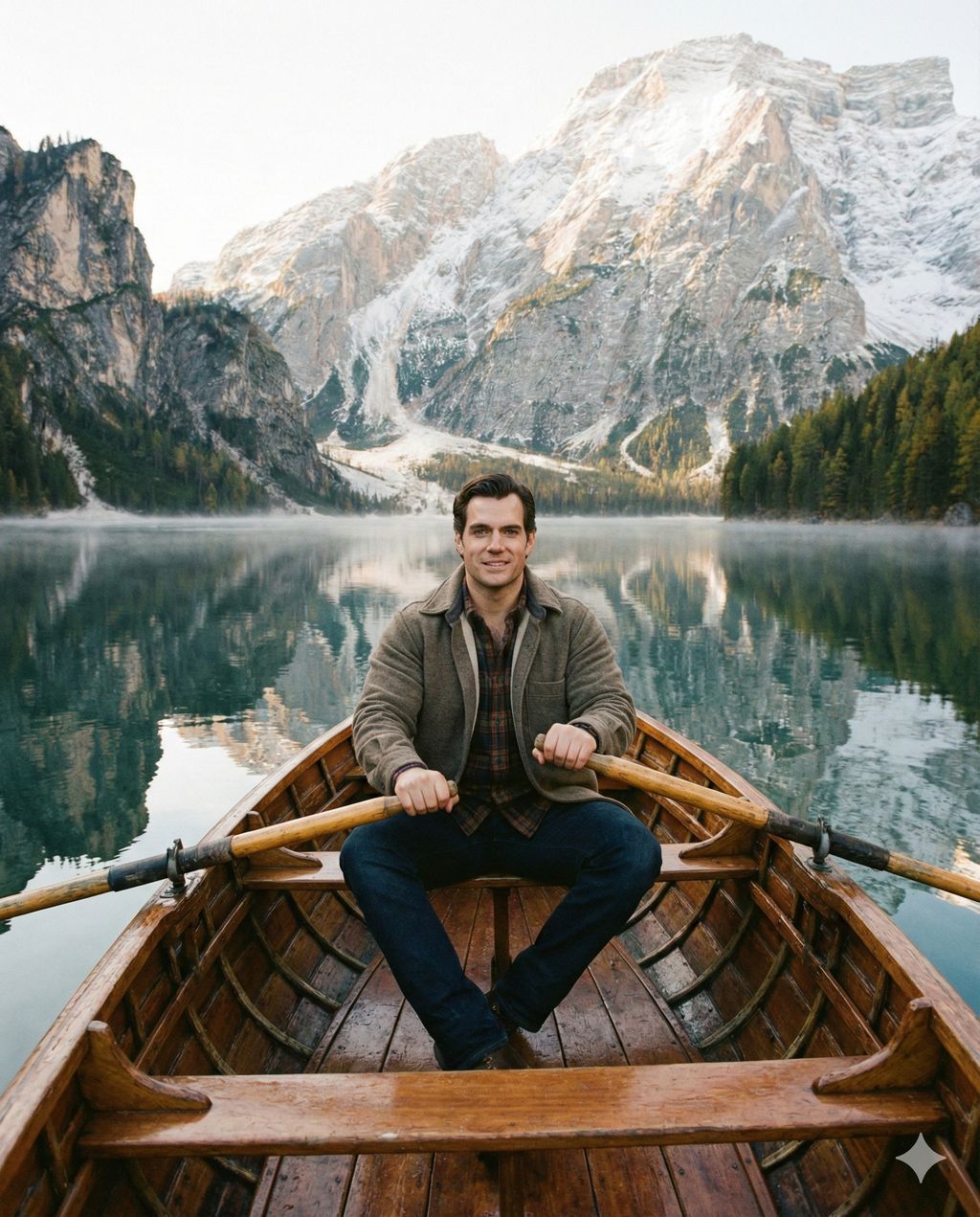 湖上划船的平静摄影