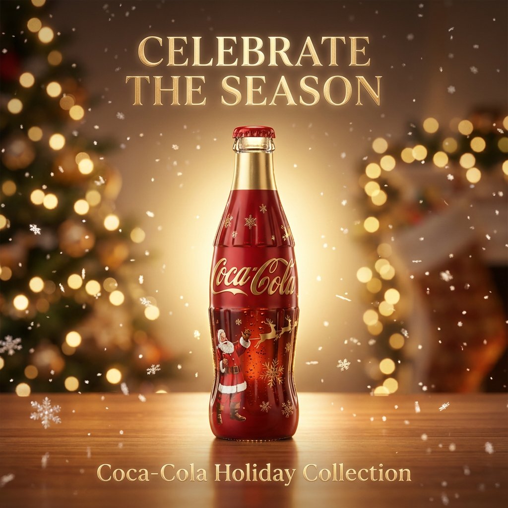 可口可乐圣诞节日瓶高清摄影