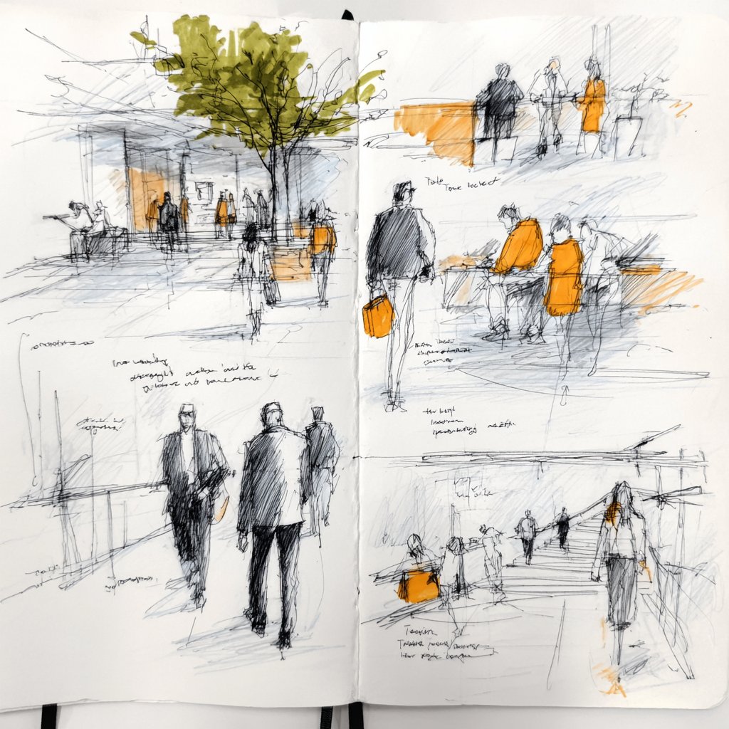 城市速写风格参考