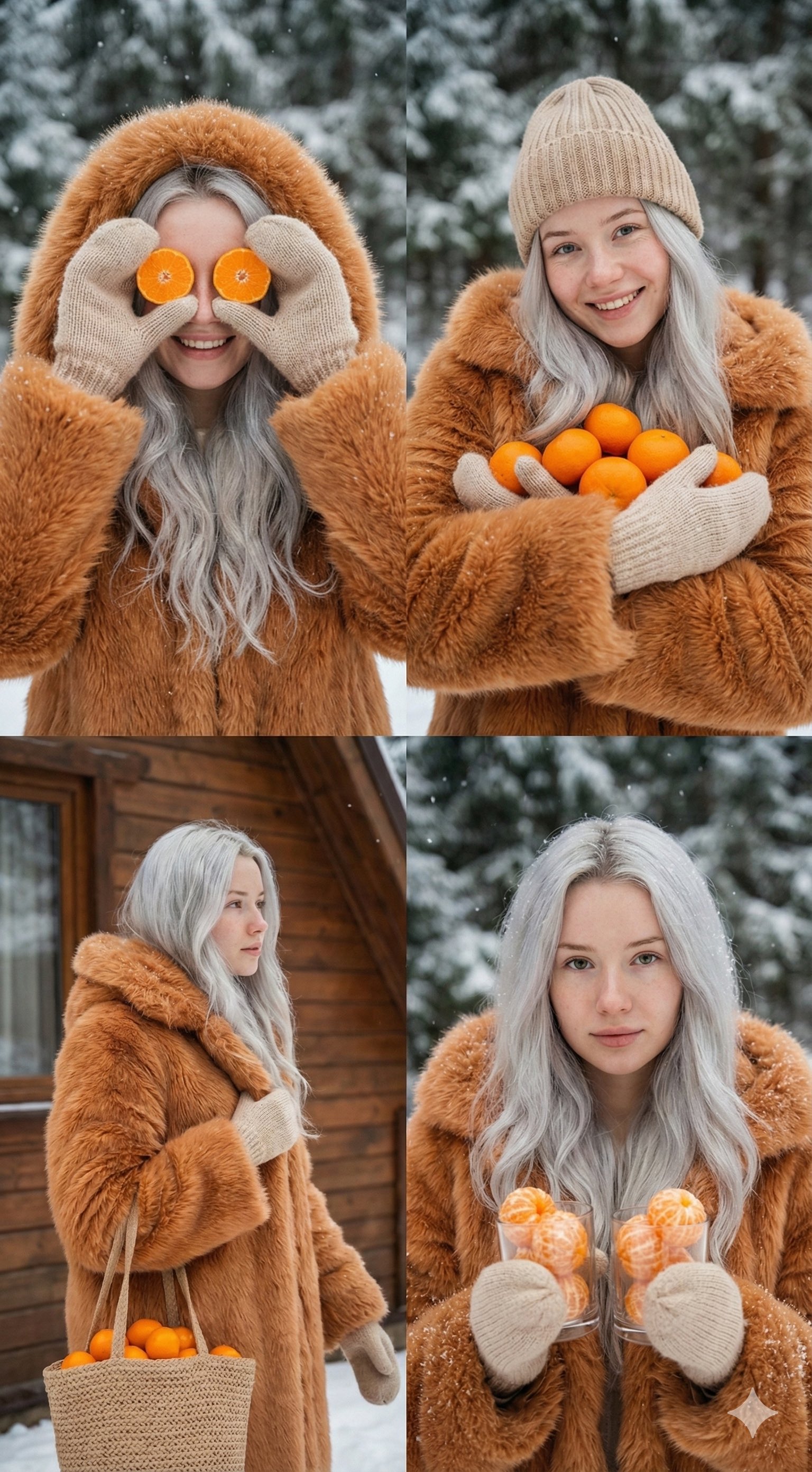 冬季时尚生活方式照片拼贴