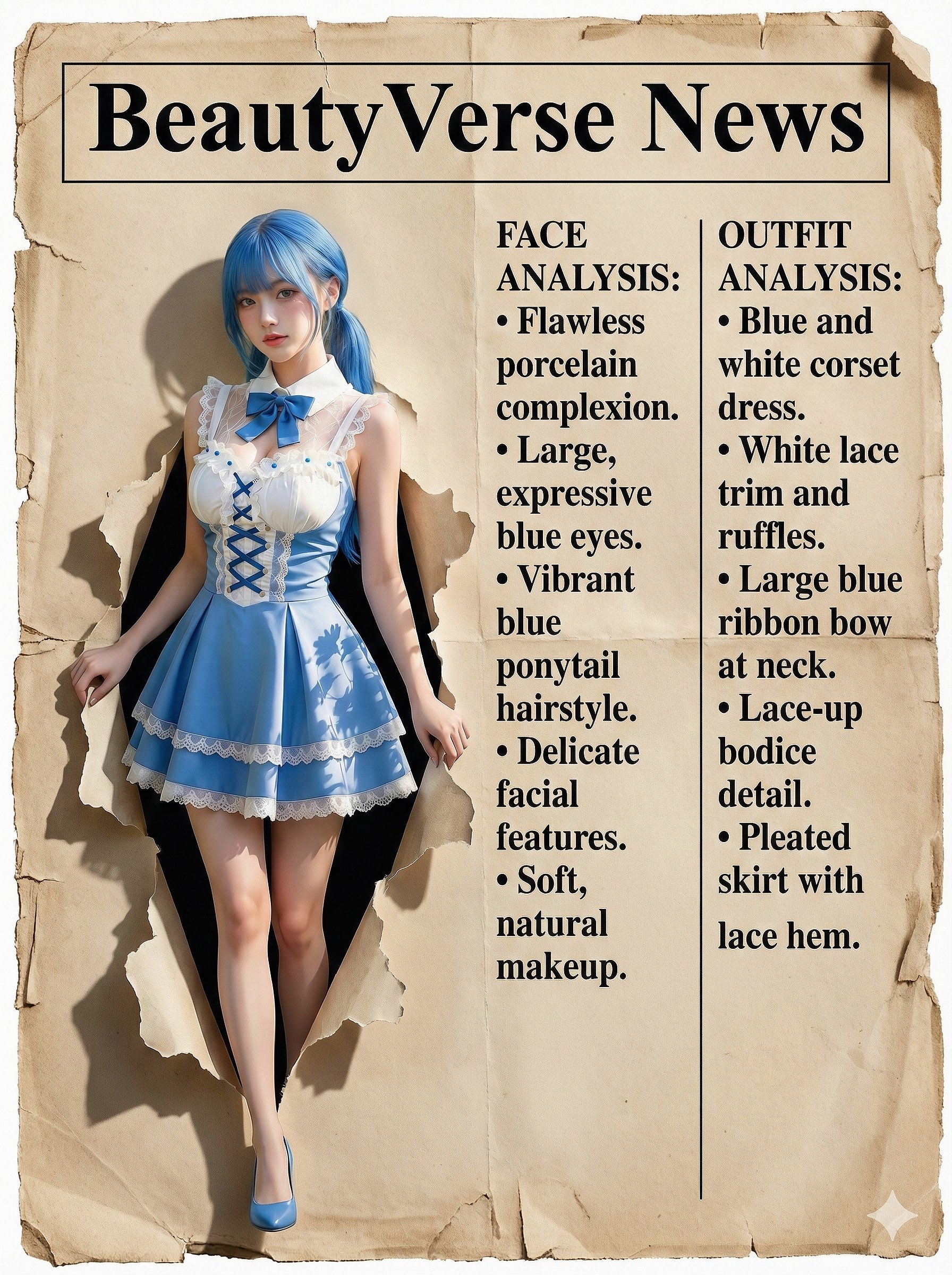 人物分析与撕裂报纸效果