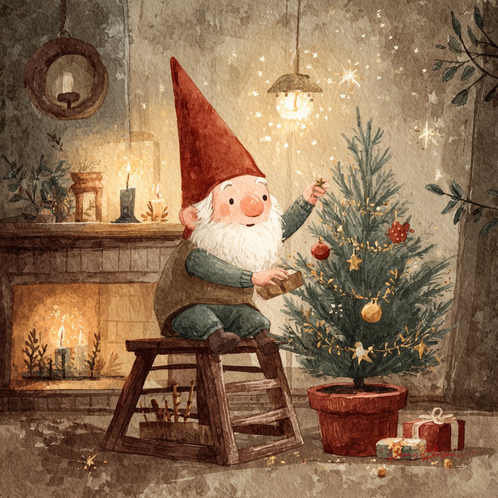 快乐北欧小矮人装饰圣诞树