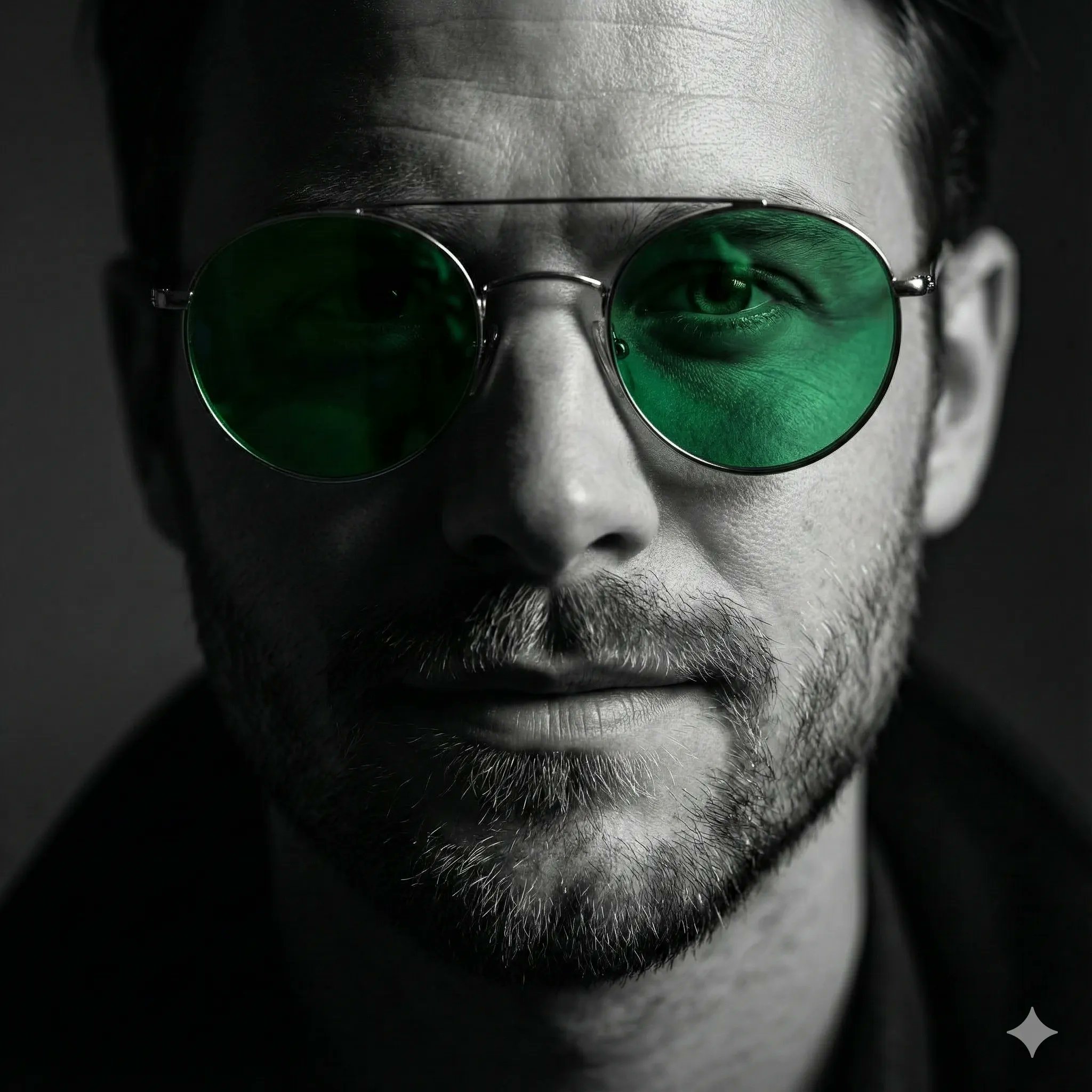 Cinematic Black and White Portrait with Selective Color