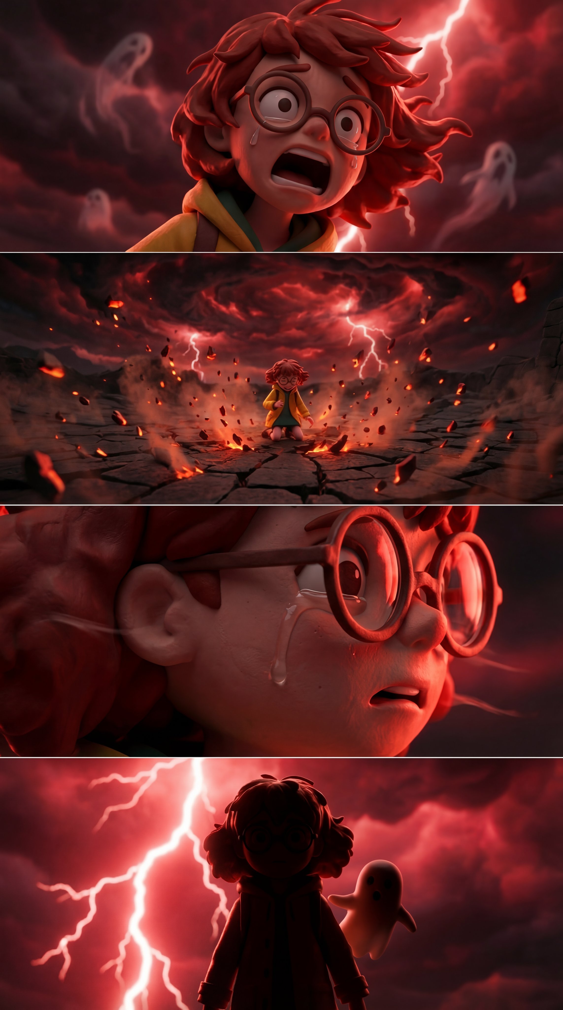 分割堆叠（1x4网格）