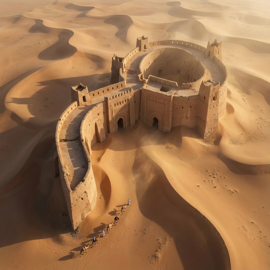 纳米香蕉Pro提示：阿拉伯风格的沙漠堡垒