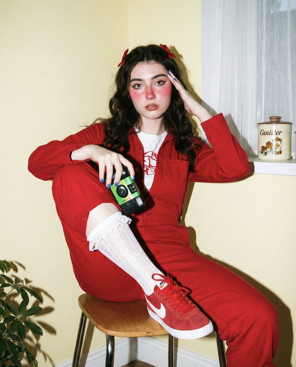 Gemini Nano Banana Pro - 软色调复古照片中的年轻女性