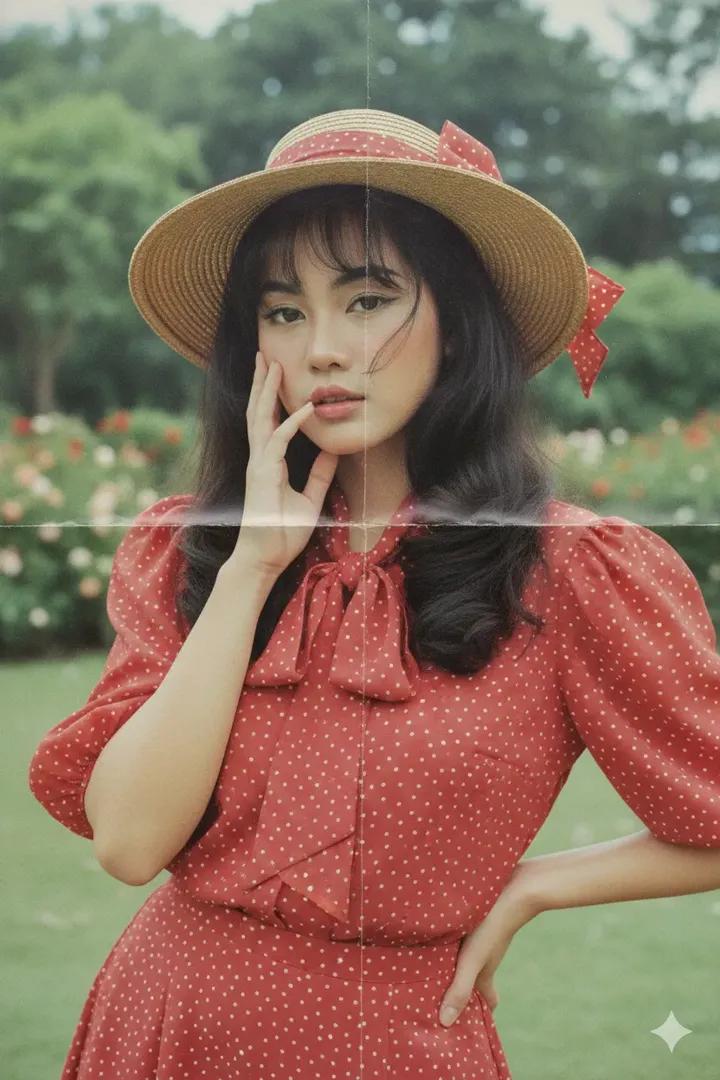 复古风格的软焦距自拍照