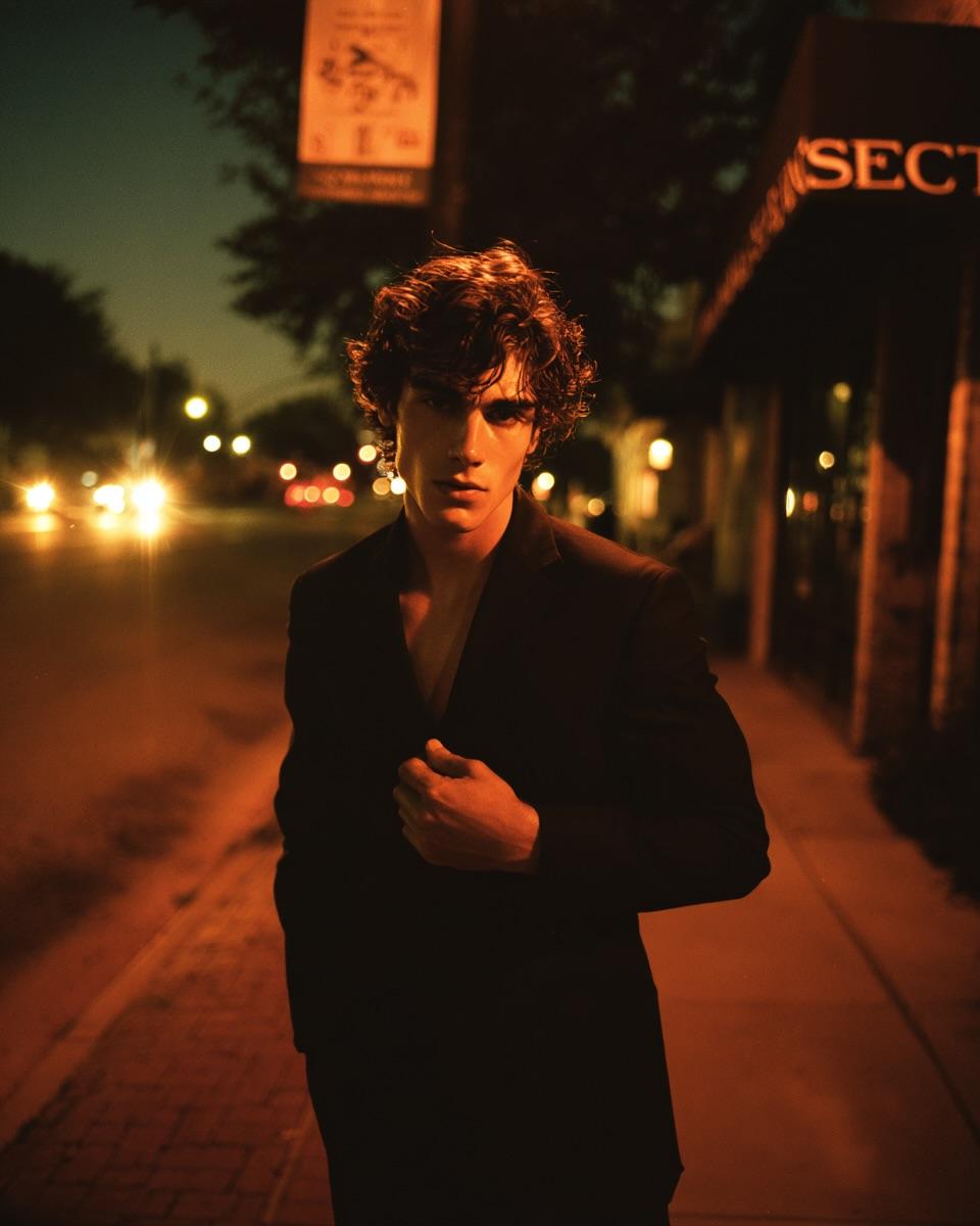 电影感夜景人像摄影