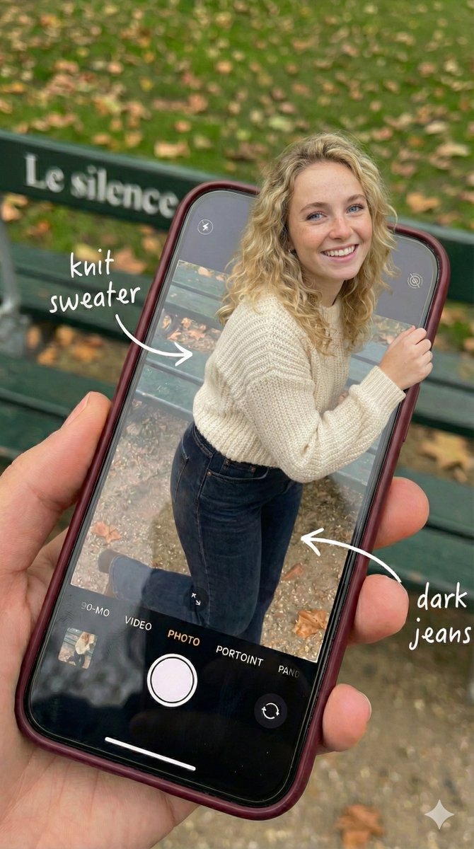 Gemini Nano Banana 3.0 - 秋季巴黎公园街拍