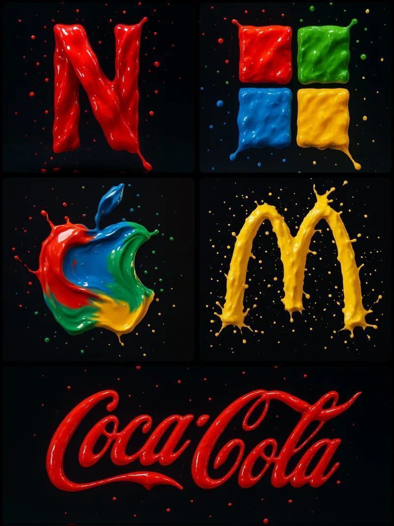 液体油漆拼贴的[品牌]标志