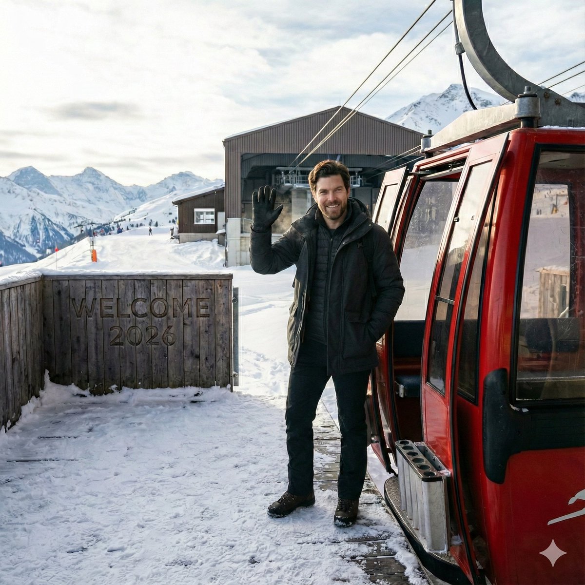 雪地缆车站迎2026