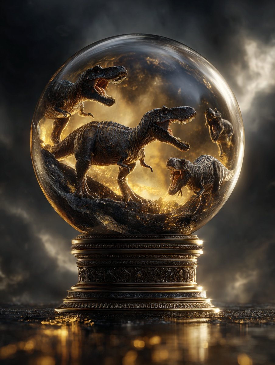 神秘的晶体球与恐龙