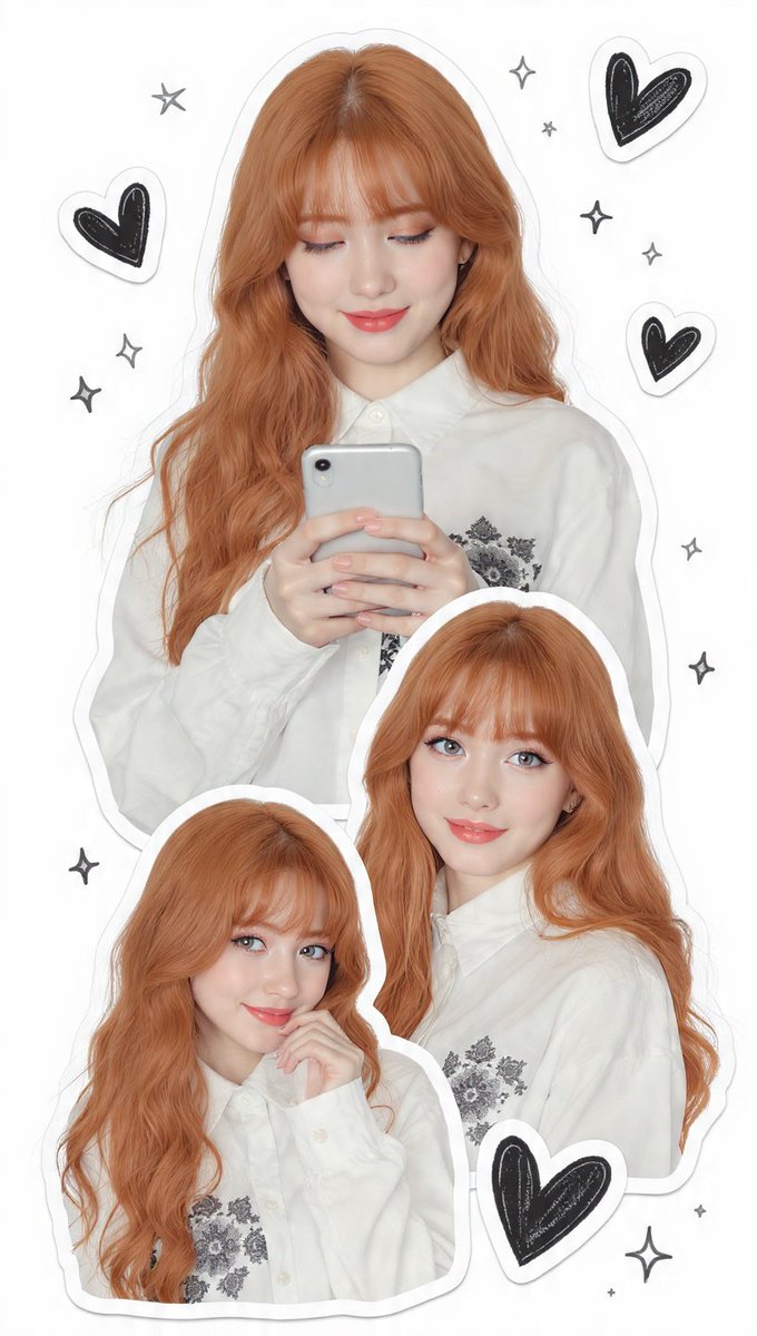 年轻女孩摄影拼贴