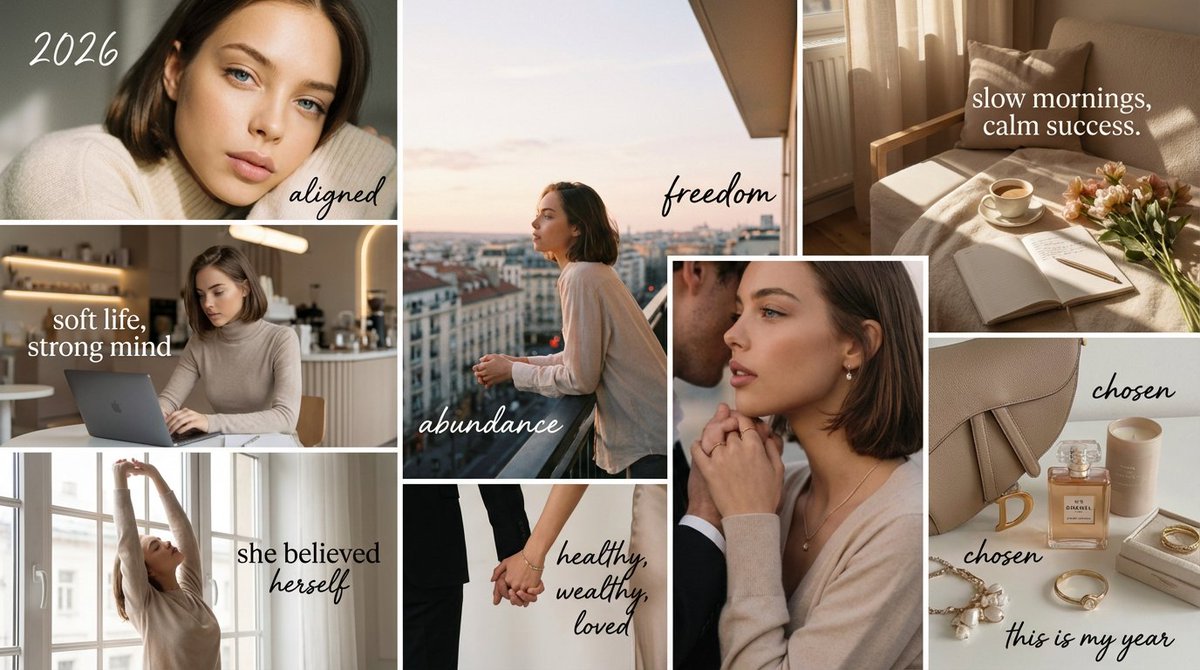 2026年愿景板提示：创建高美学感的愿景板拼贴