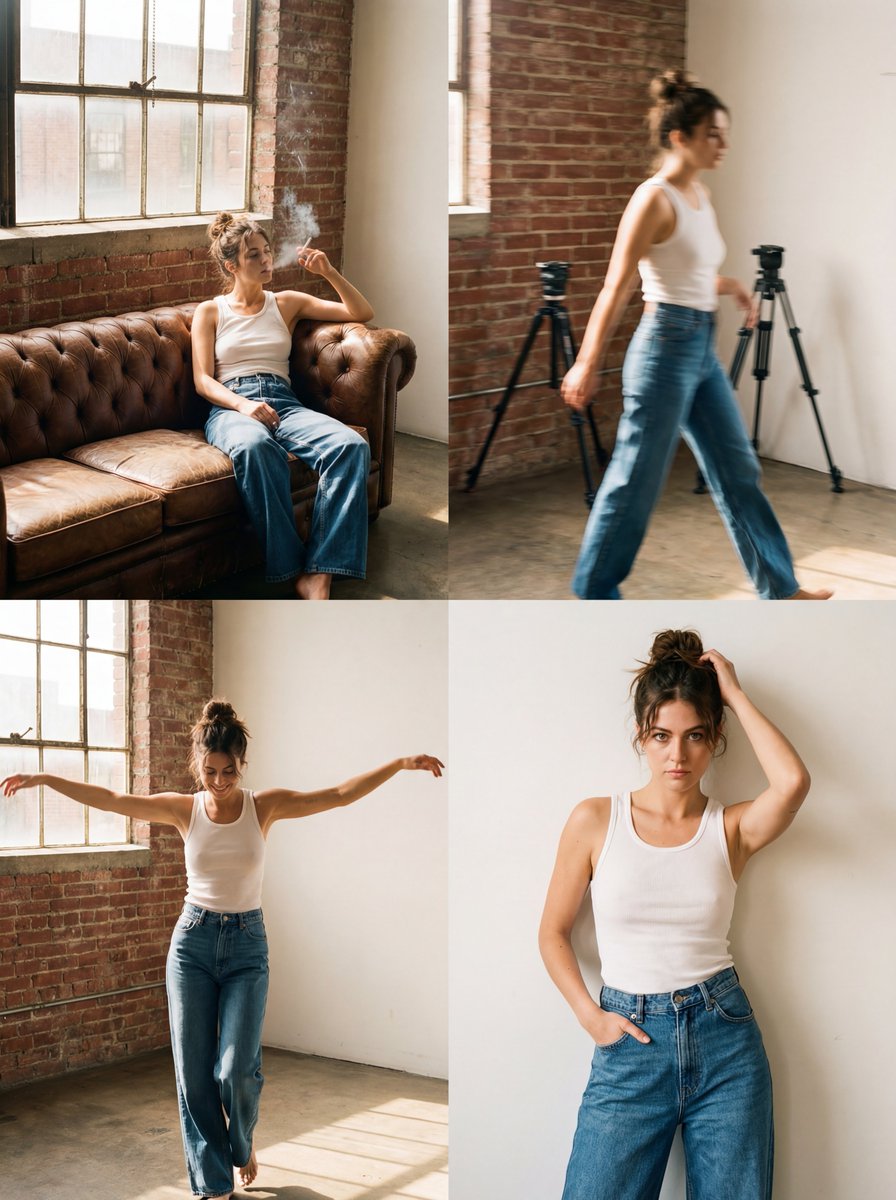 90年代风格摄影室时尚女性