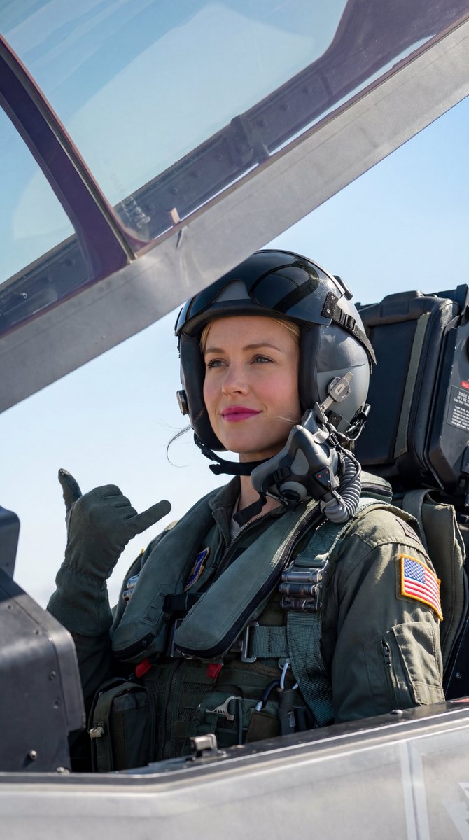 自信女飞行员在现代F-35战斗机驾驶舱