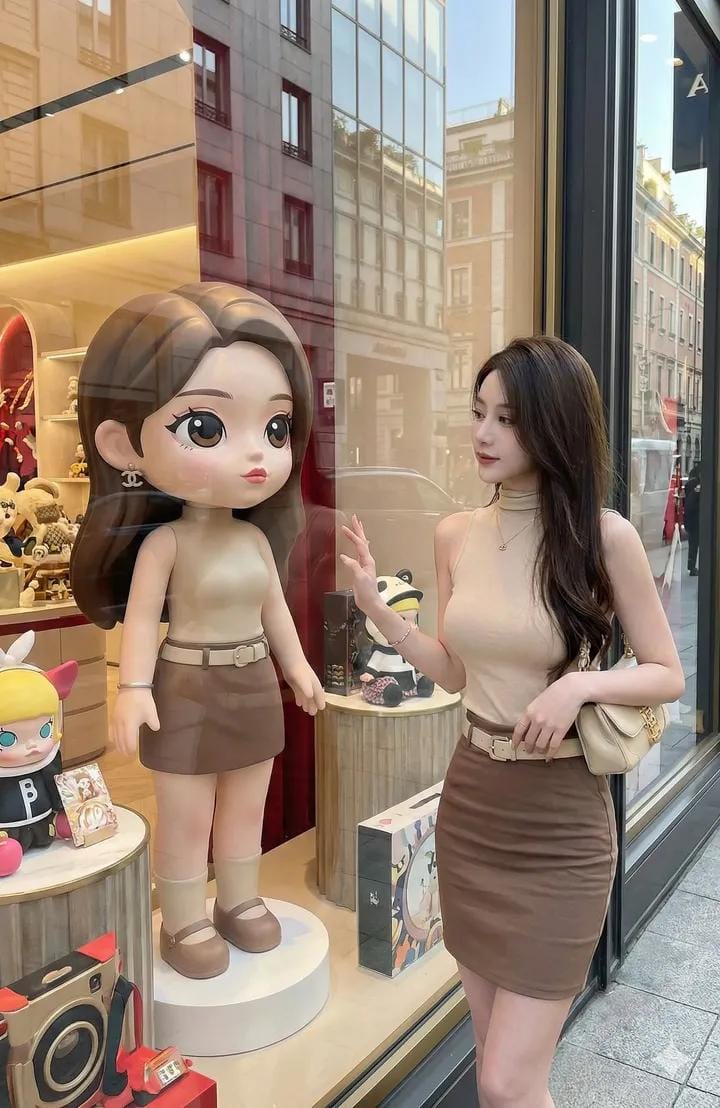 高端街头时尚摄影：参考图像中的女性