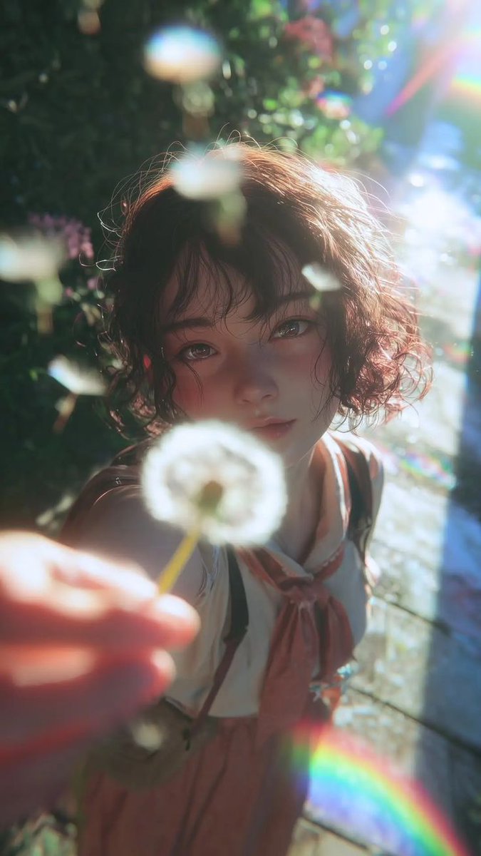 Gemini Nano Banana Pro - 年轻女性与蒲公英