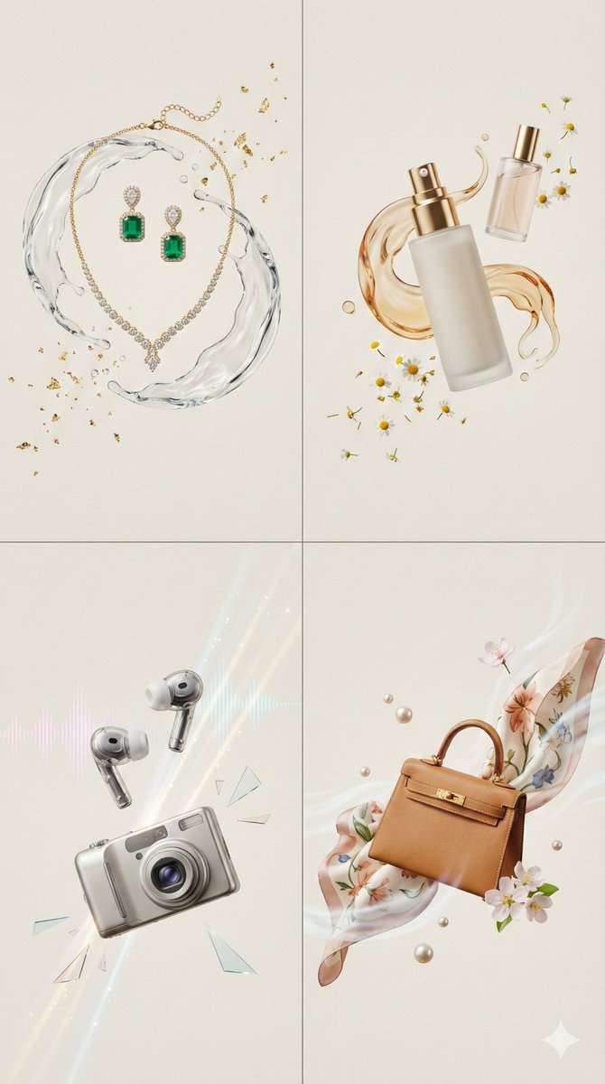 格蕾塔风时尚单品悬浮系列