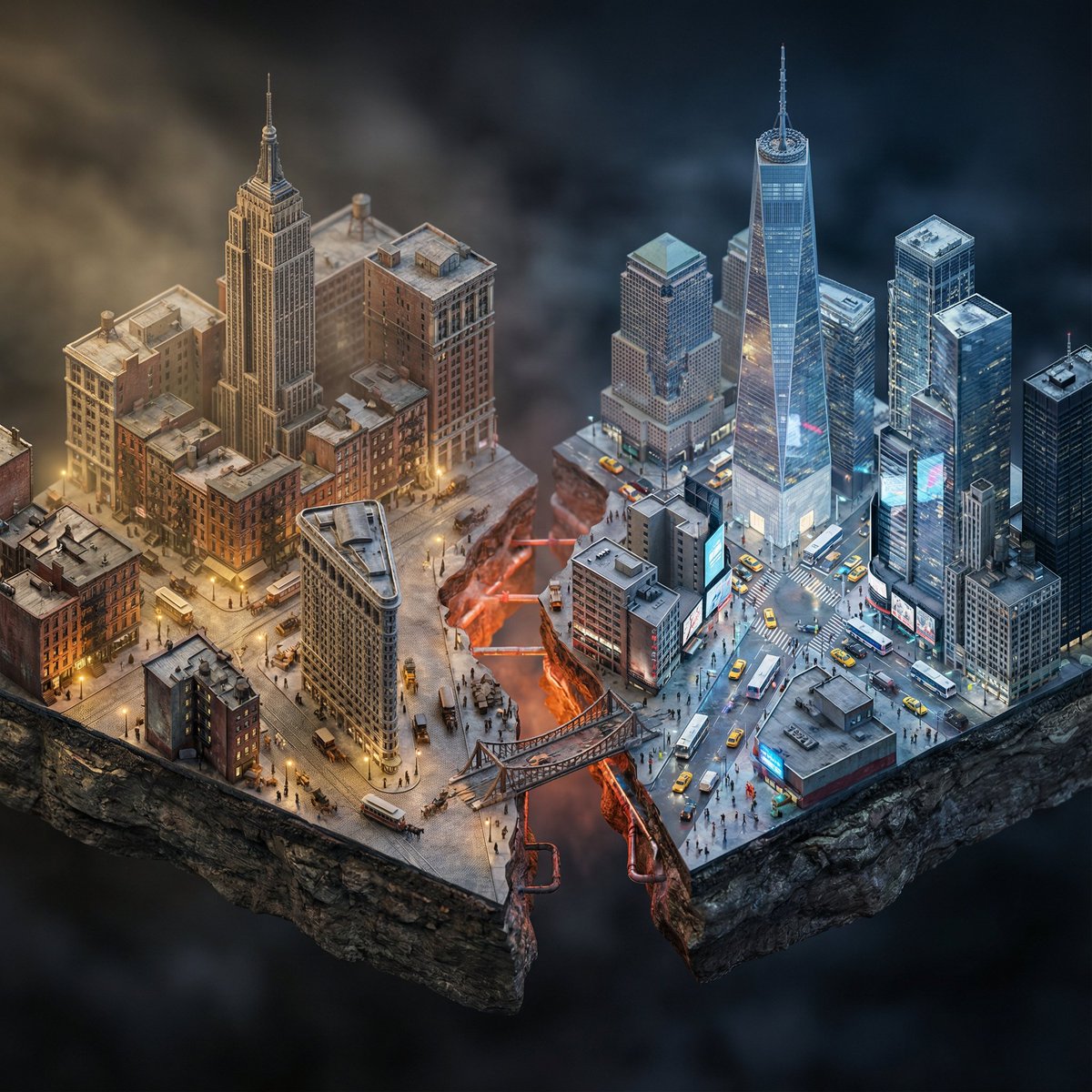 不同时代城市对比