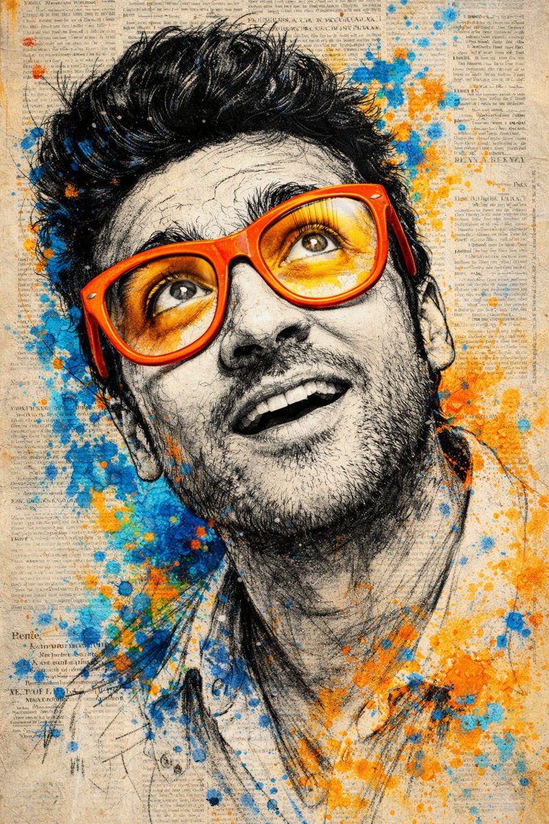 充满活力的表现主义男性肖像