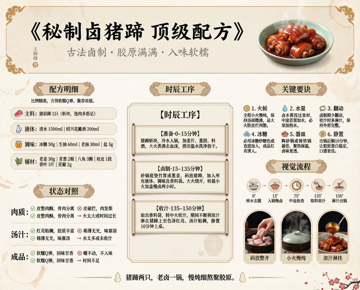 秘制卤猪蹄配方