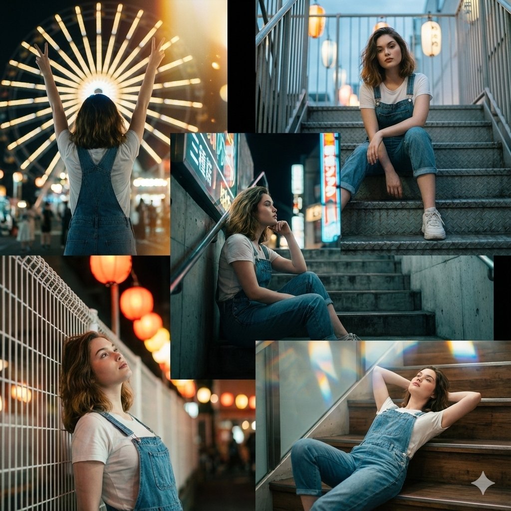 日本夜节五框无缝融合图像