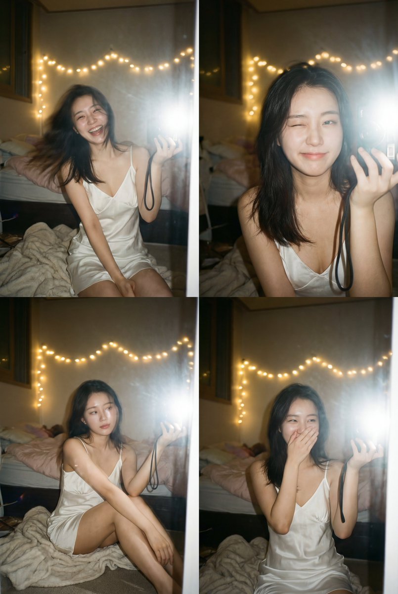 魅力韩国女偶像自拍拼贴